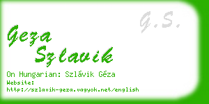 geza szlavik business card