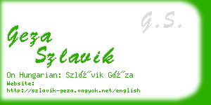 geza szlavik business card